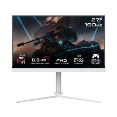 GAMEON GOA27FHD190IPS Artic Pro Series 27″ FHD, 190Hz, MPRT 0.5ms, HDMI 2.1, Fast IPS Gaming Monitor (Supports PS5) – White