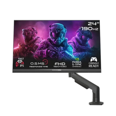 GAMEON GOM24FHD190IPSX Midnight Pro X Series 24″ FHD, 190Hz, MPRT 0.5ms, HDMI 2.1, Fast IPS Gaming Monitor (Supports PS5) with Stand – Black