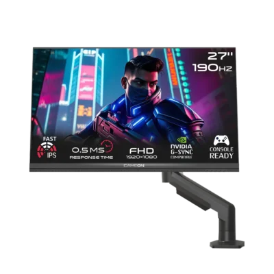 GAMEON GOM27FHD190IPSX Midnight Pro X Series 27″ FHD, 190Hz, MPRT 0.5ms, HDMI 2.1, Fast IPS Gaming Monitor (Supports PS5) with Stand – Black
